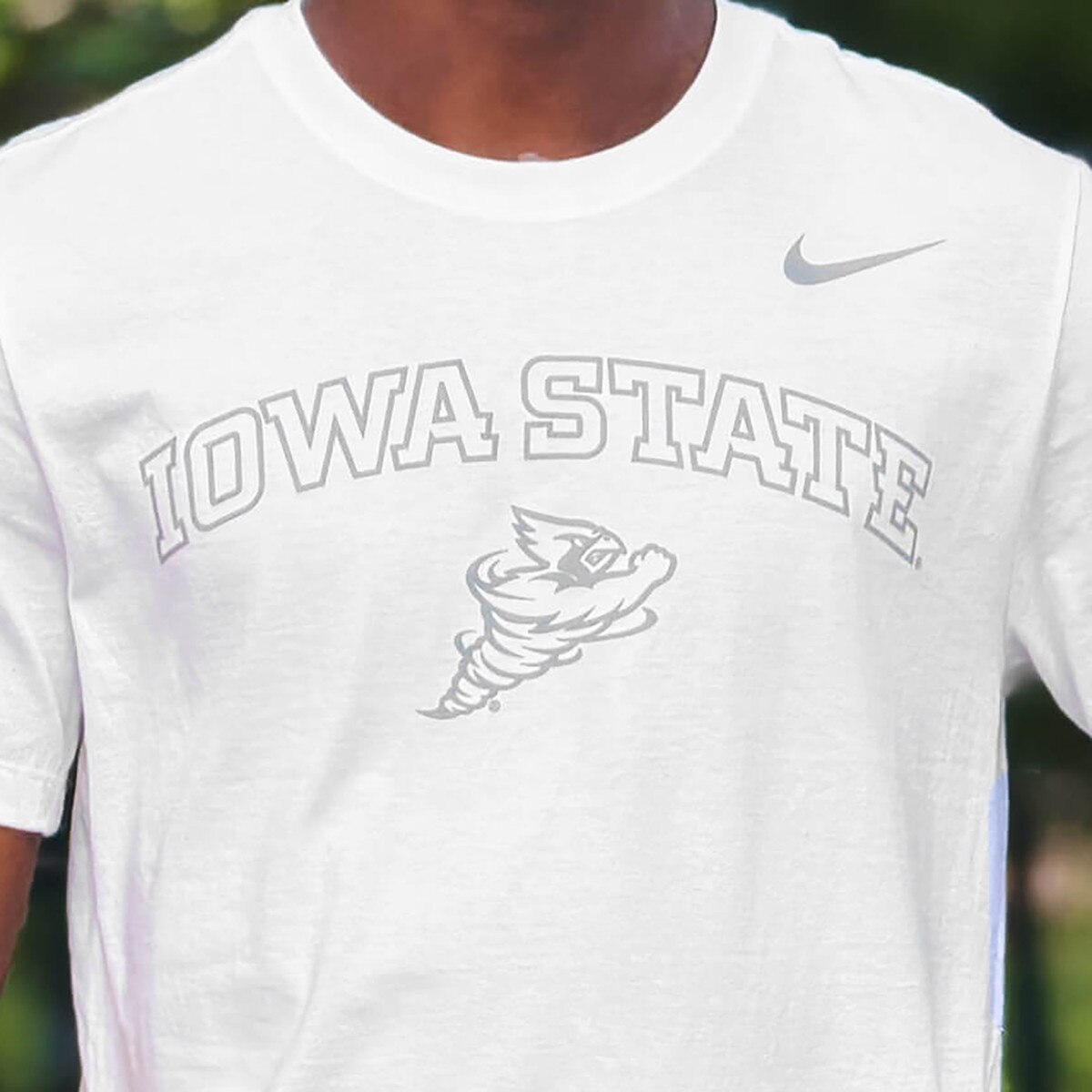 Nike Punching Cy White Short Sleeve T-Shirt design close up
